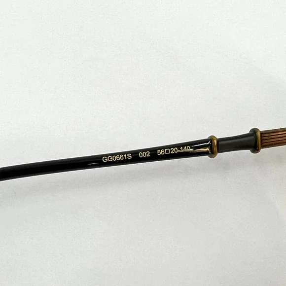 GUCCI Sunglasses Bamboo Detail Yellow Cat Eye GG0661S 002 56 20-140 NEW - Picture 11 of 12